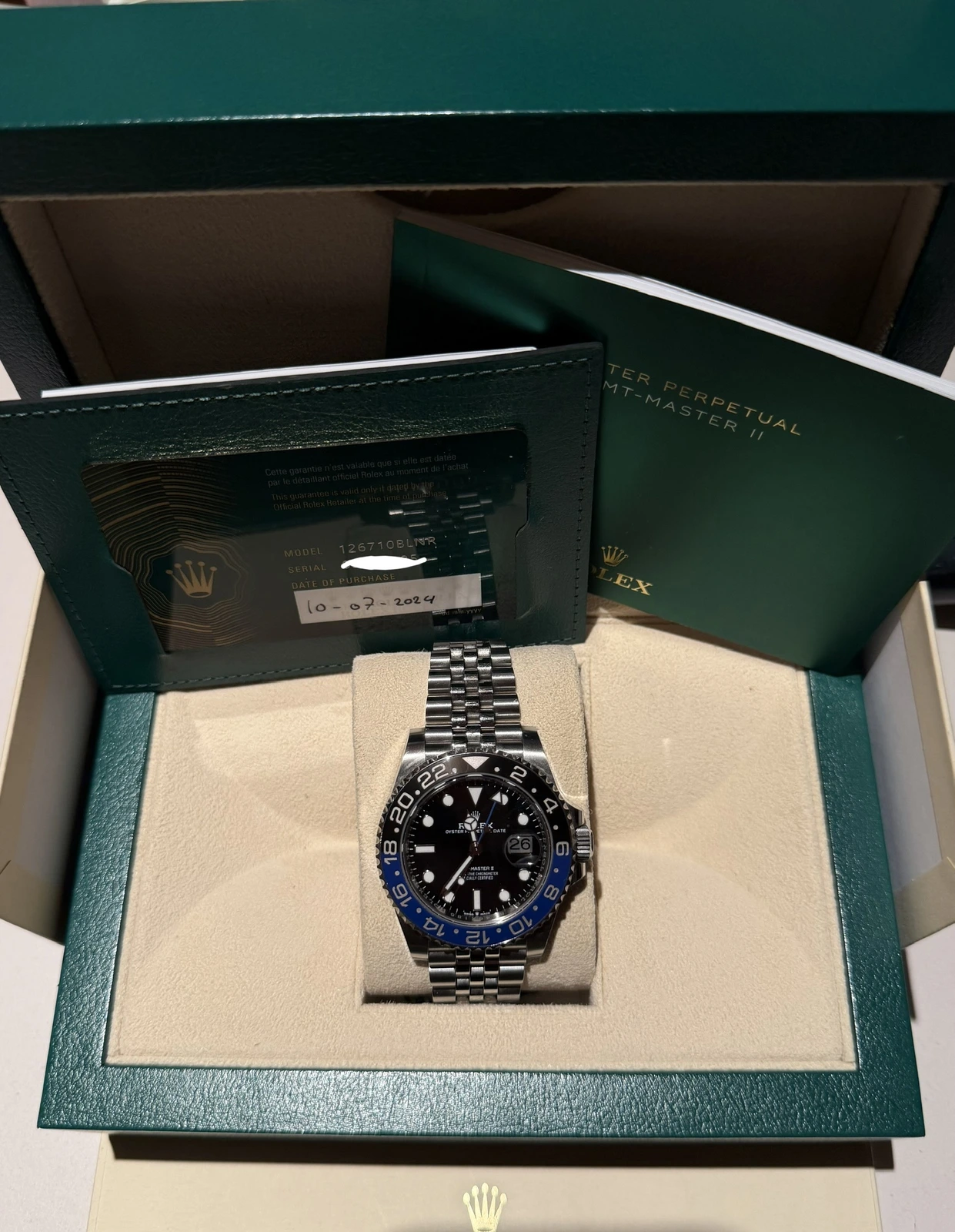 Rolex Gmt master II “ batgirl “ 126710BLNR
